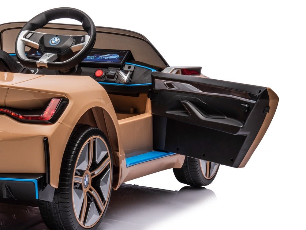 BMW I4 Kinderauto met Muziekmodule en Leren Zetel - Rijplezier voor Jonge Avonturiers! - Bivakshop