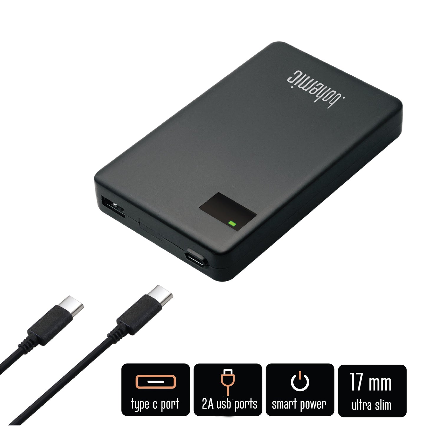 Bohemic BOH7382: Ultraslanke laptop- en tablet-oplader van 60 W - Bivakshop