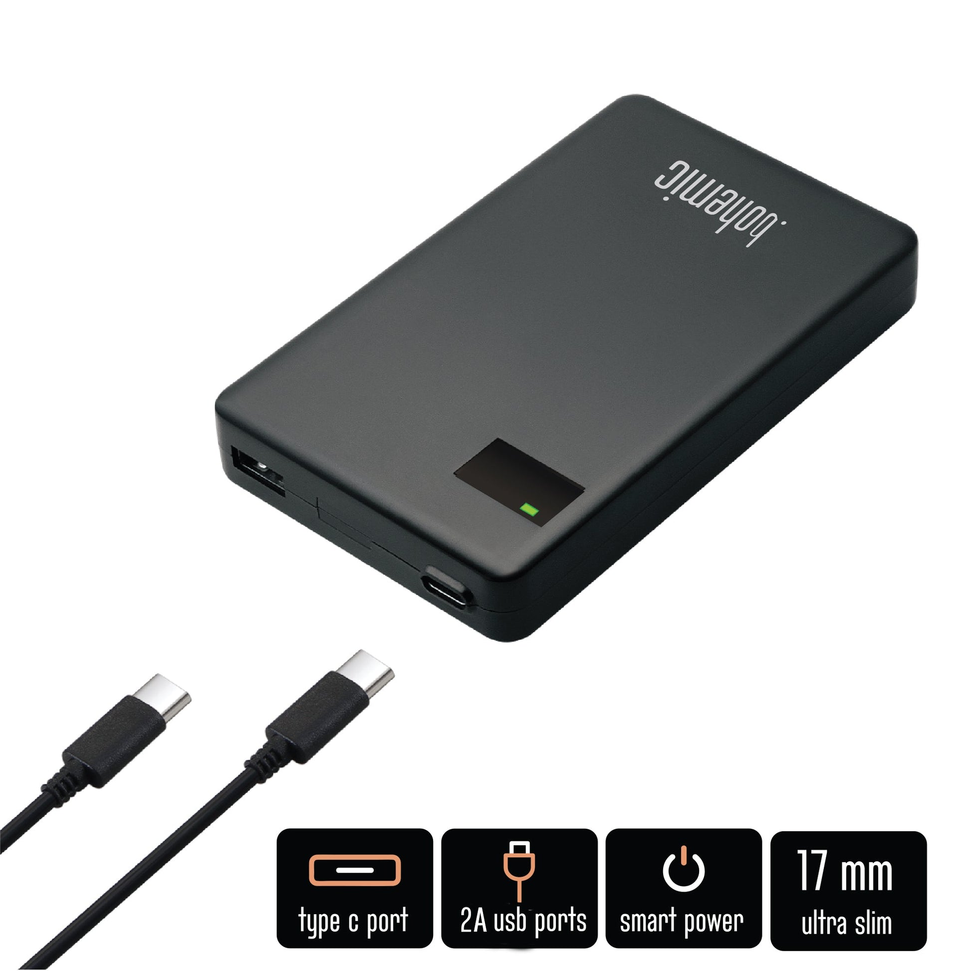 Bohemic BOH7382: Ultraslanke laptop- en tablet-oplader van 60 W - Bivakshop