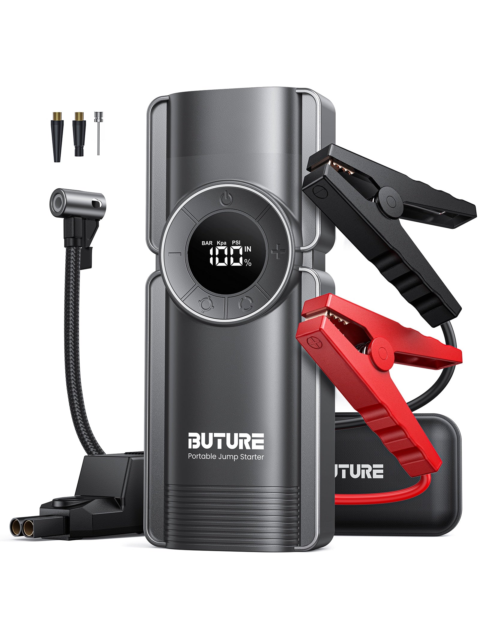 Buture Bate1 4 in 1 Jump Starter met Air Compressor, Power Bank en LED Zaklamp - Bivakshop