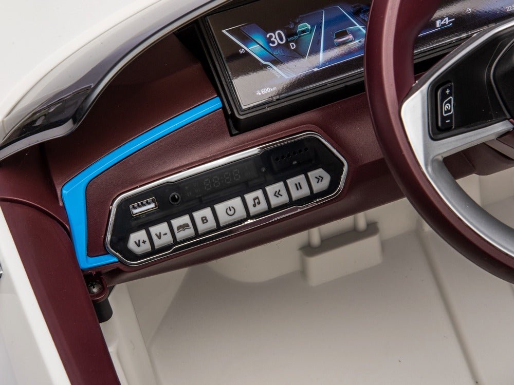 BWM i4 Wit - Elektrische kinderauto met muziek, verstelbare stoel en afstandsbediening - Bivakshop