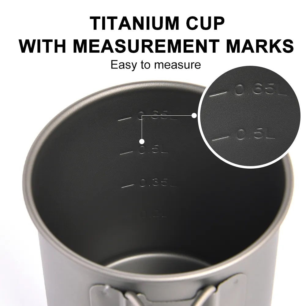Camping mok - Titanium cup voor outdoor keuken - Bivakshop