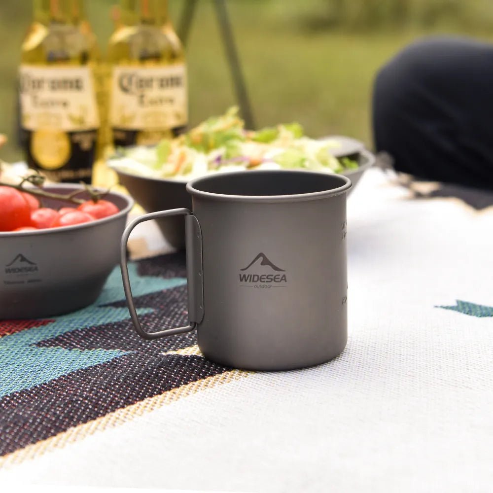 Camping mok - Titanium cup voor outdoor keuken - Bivakshop