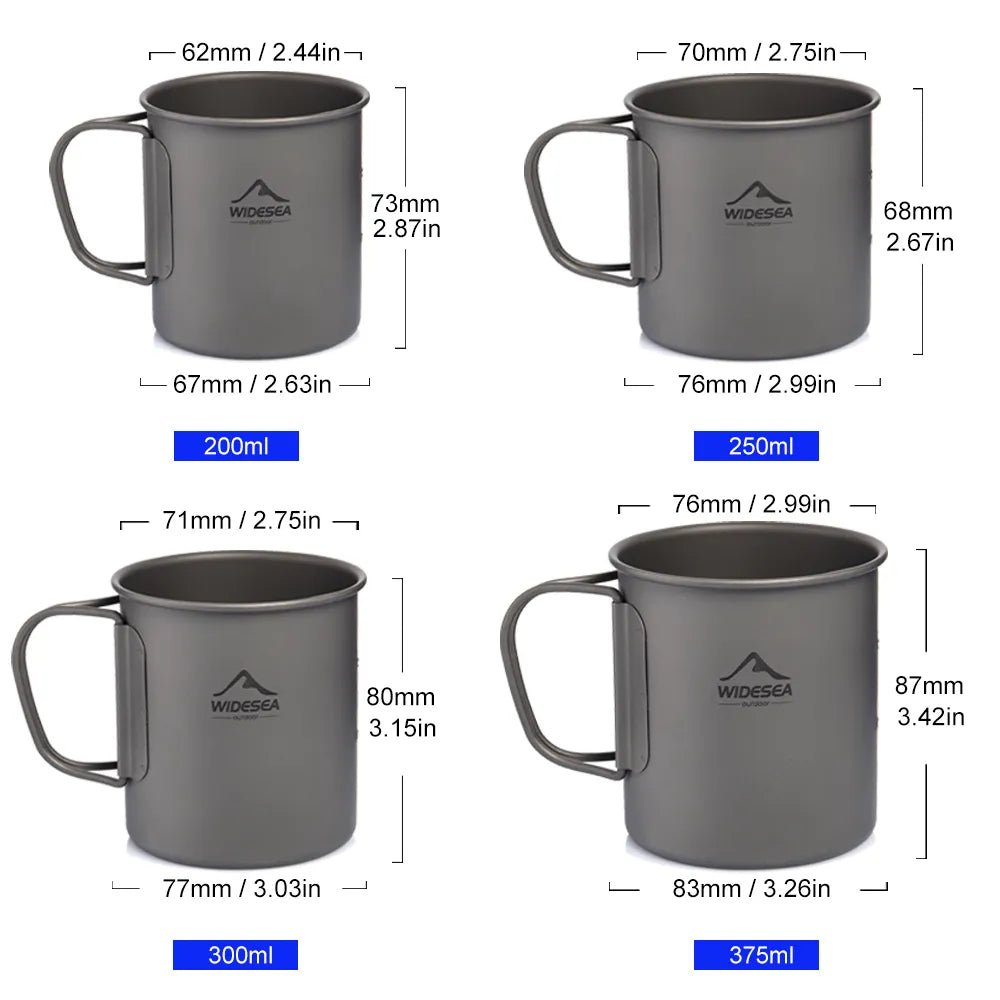 Camping mok - Titanium cup voor outdoor keuken - Bivakshop