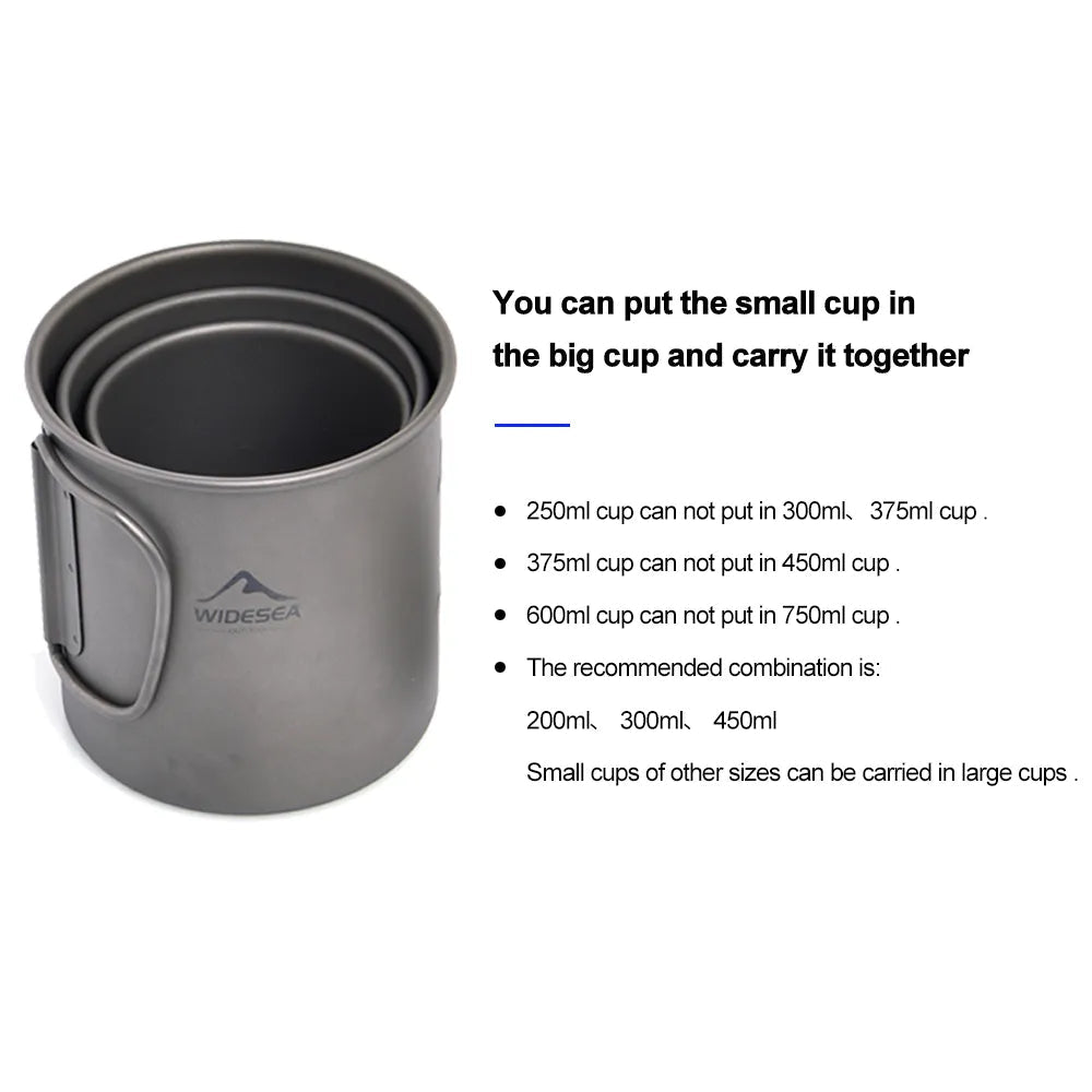 Camping mok - Titanium cup voor outdoor keuken - Bivakshop