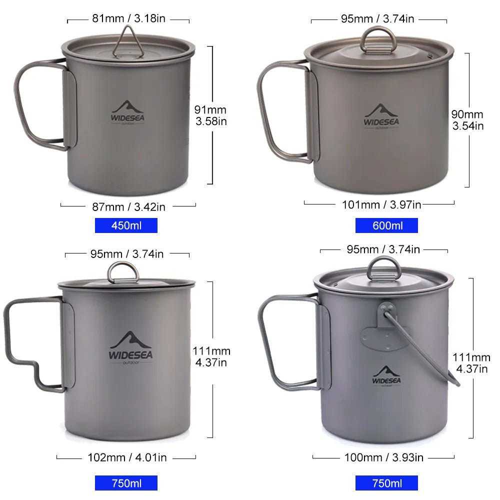 Camping mok - Titanium cup voor outdoor keuken - Bivakshop