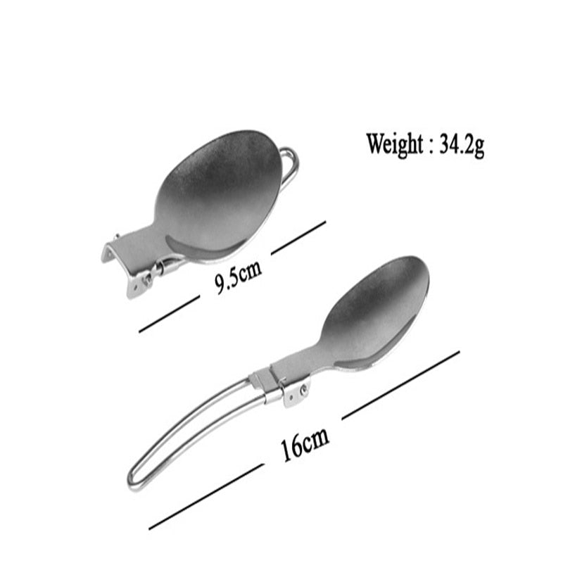 Camping opvouwbare vork lepel en mes - Outdoor servies - Roestvrijstaal - Bivakshop