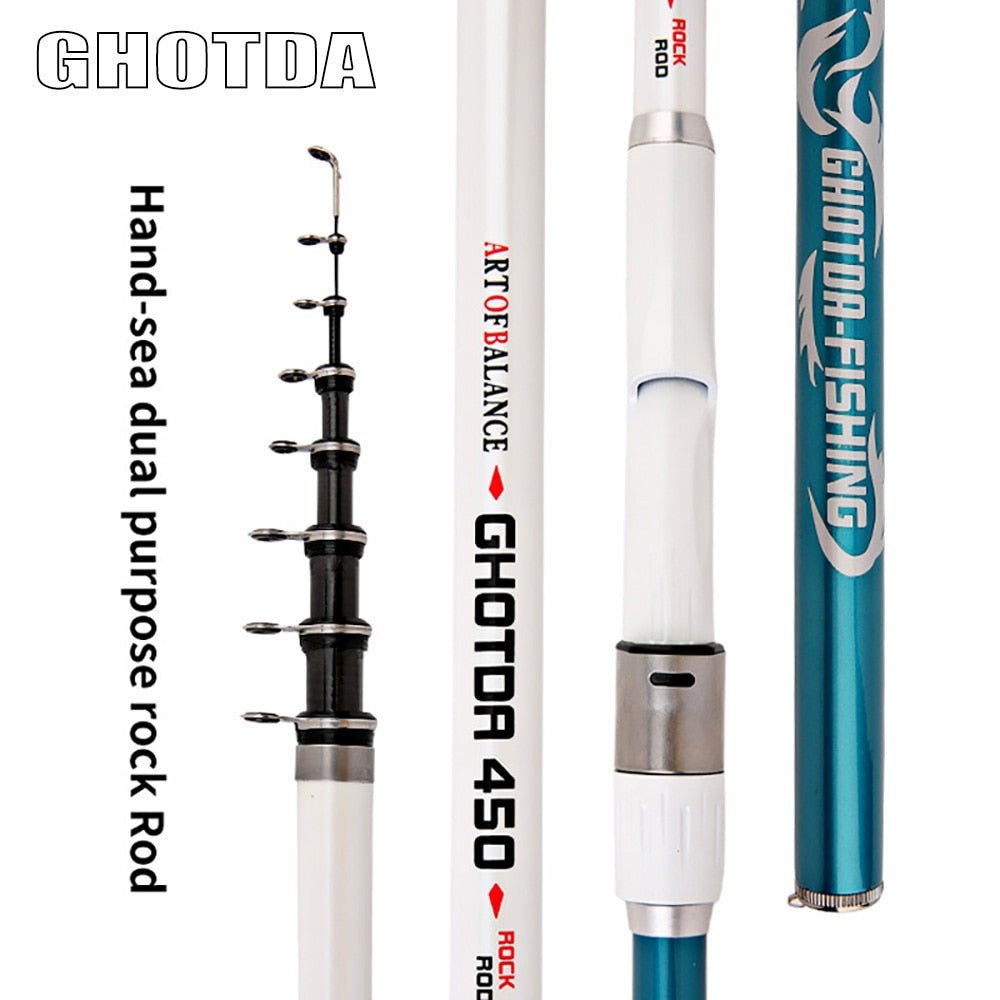 Carbon vishengel - Ghotda - Telescopisch vissen- 3.6M/4.5M/5.4M/6.3M - Bivakshop