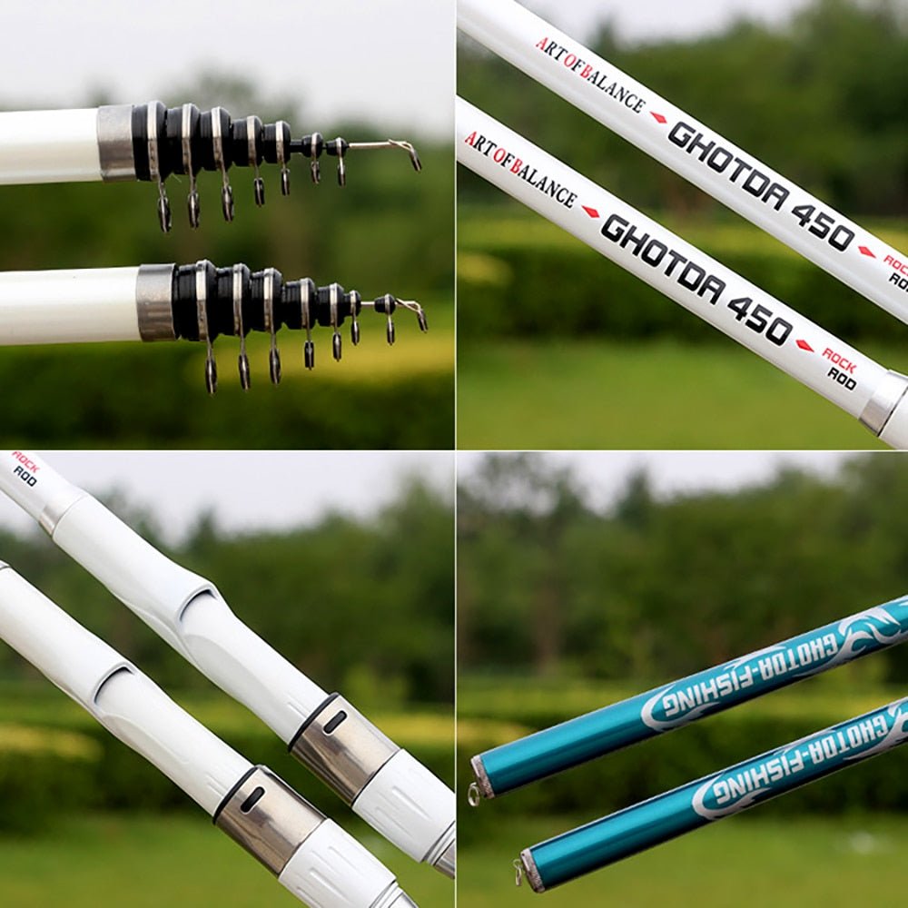 Carbon vishengel - Ghotda - Telescopisch vissen- 3.6M/4.5M/5.4M/6.3M - Bivakshop