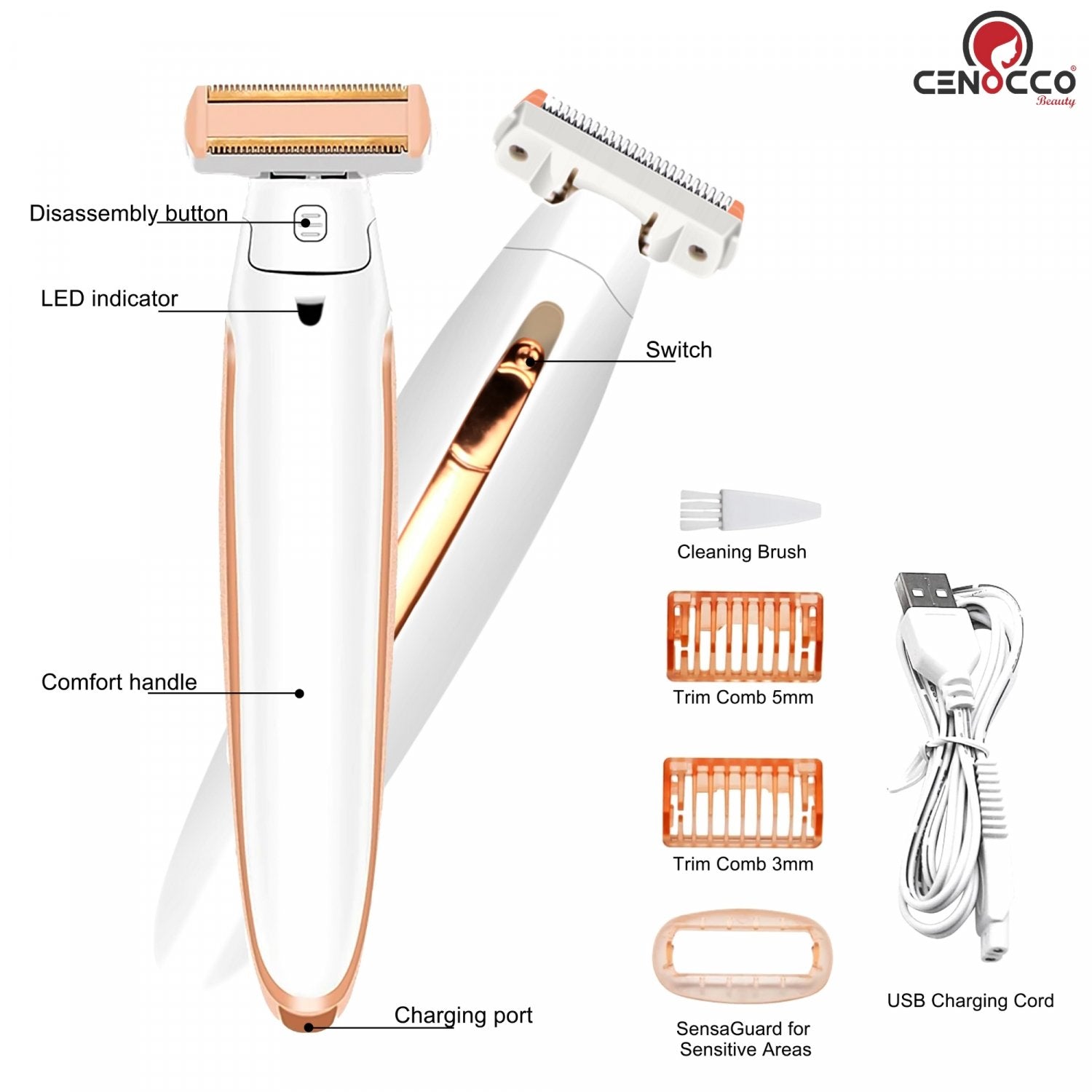 Cenocco Beauty Haarverwijderaar voor het hele lichaam - Trimmer - Bivakshop