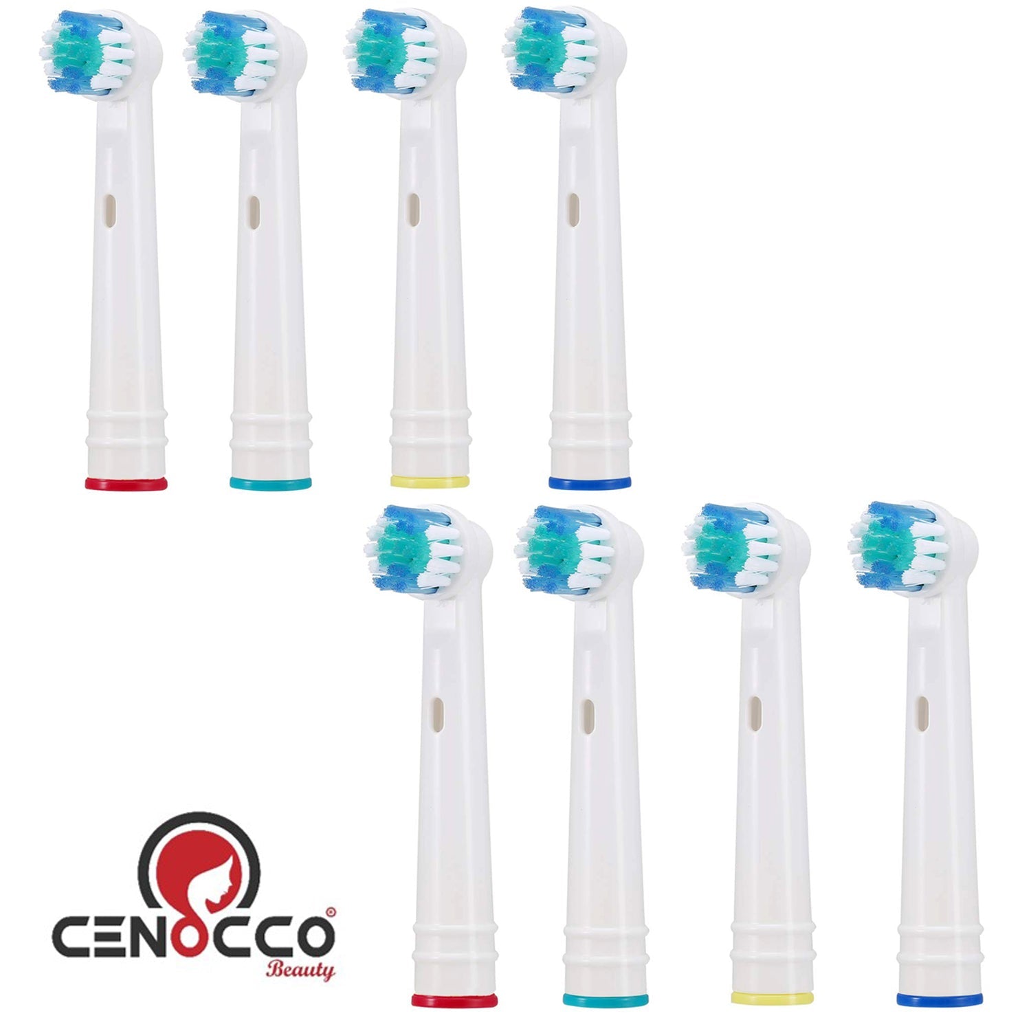 Cenocco CC-9029: 8-delige vervangende opzetborstels - Oral B compatible - Bivakshop
