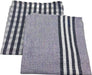 Cenocco CC-9069: 10-delige set vintage streep & ruit katoenen keukendoeken - Grijs - Bivakshop