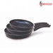 Cenocco Set van 3 Koekenpannen met Marmeren Coating Rood - Keramische pannenset - 20/24/28 cm - Bivakshop