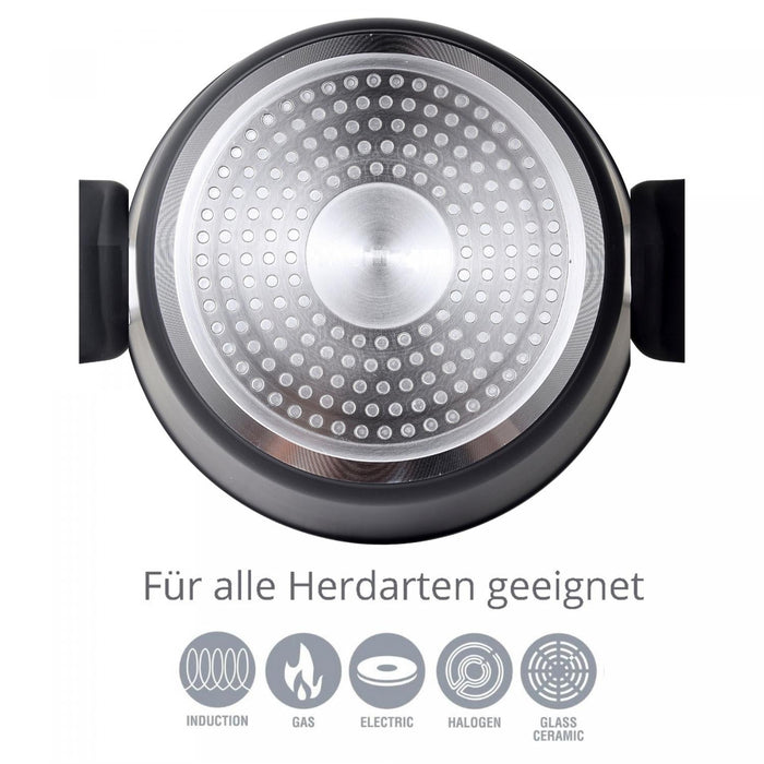 Cheffinger 14 Delige XXL Kookpannenset met Afneembare Handgrepen + 4 Pollepels - Bivakshop