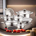 Cheffinger CF - 1600S: 16 Pieces Stainless Steel (Inox) Cookware Set - Bivakshop