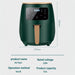 Cheffinger CF-AFRY4.5: 1400W Digitale LED Airfryer - 4,5 Liter Groen - Bivakshop
