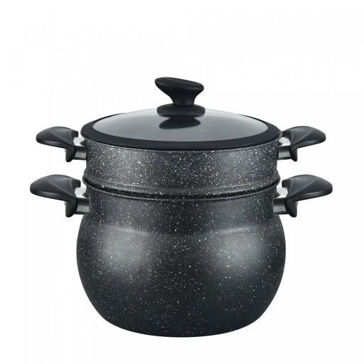 Cheffinger CF-COUS6: 6L Marmer Gecoate Stoomkoker Couscous Pot - Bivakshop