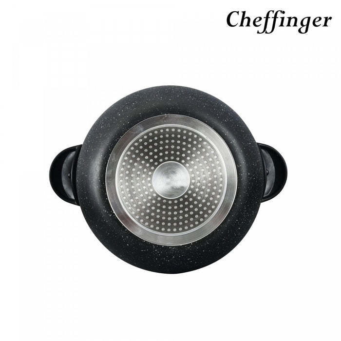 Cheffinger CF-COUS6: 6L Marmer Gecoate Stoomkoker Couscous Pot - Bivakshop