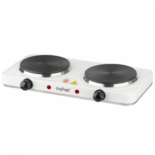 Cheffinger CF-EHD1000: 1000W Elektrische Kookplaat - Dubbel - Bivakshop