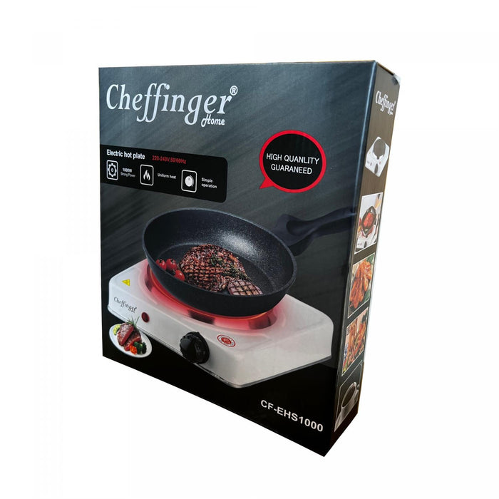 Cheffinger CF-EHS1000: 1000W Elektrische Kookplaat - Enkel - Bivakshop