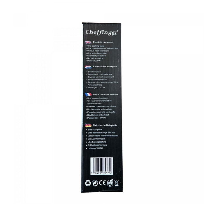Cheffinger CF-EHS1000: 1000W Elektrische Kookplaat - Enkel - Bivakshop