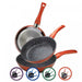 Cheffinger CF-FA03: 3 Delige Koekenpannenset Marmer Gecoat Rood/Zwart - Bivakshop