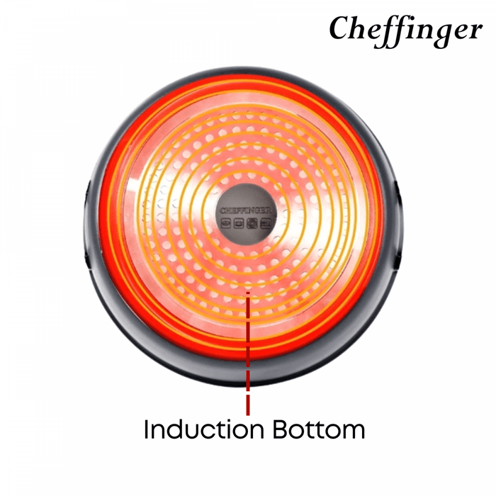 Cheffinger CF - FA1010 - BLK: 10 - delige pannenset met marmercoating - Bivakshop