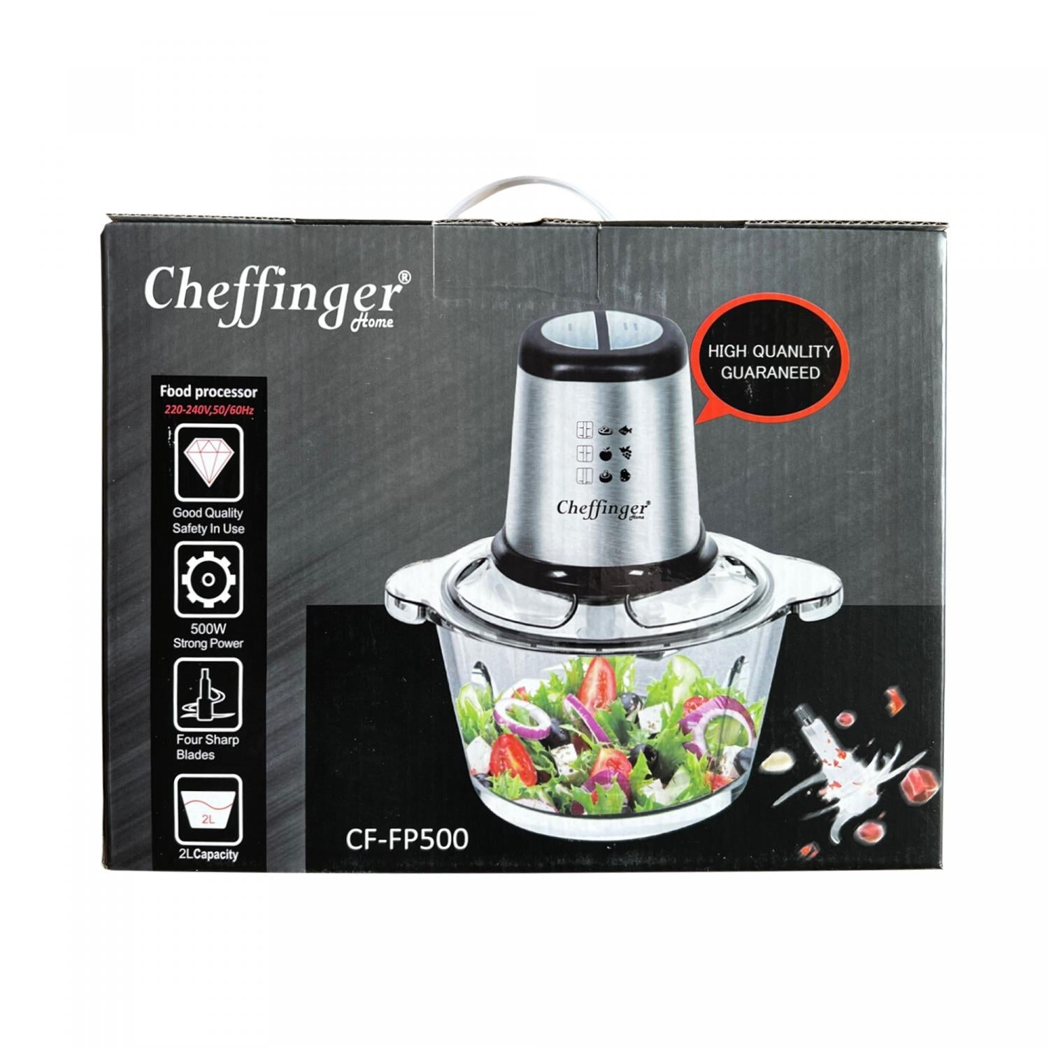 Cheffinger CF-FP500: 2L keukenmachine - 500W - Bivakshop