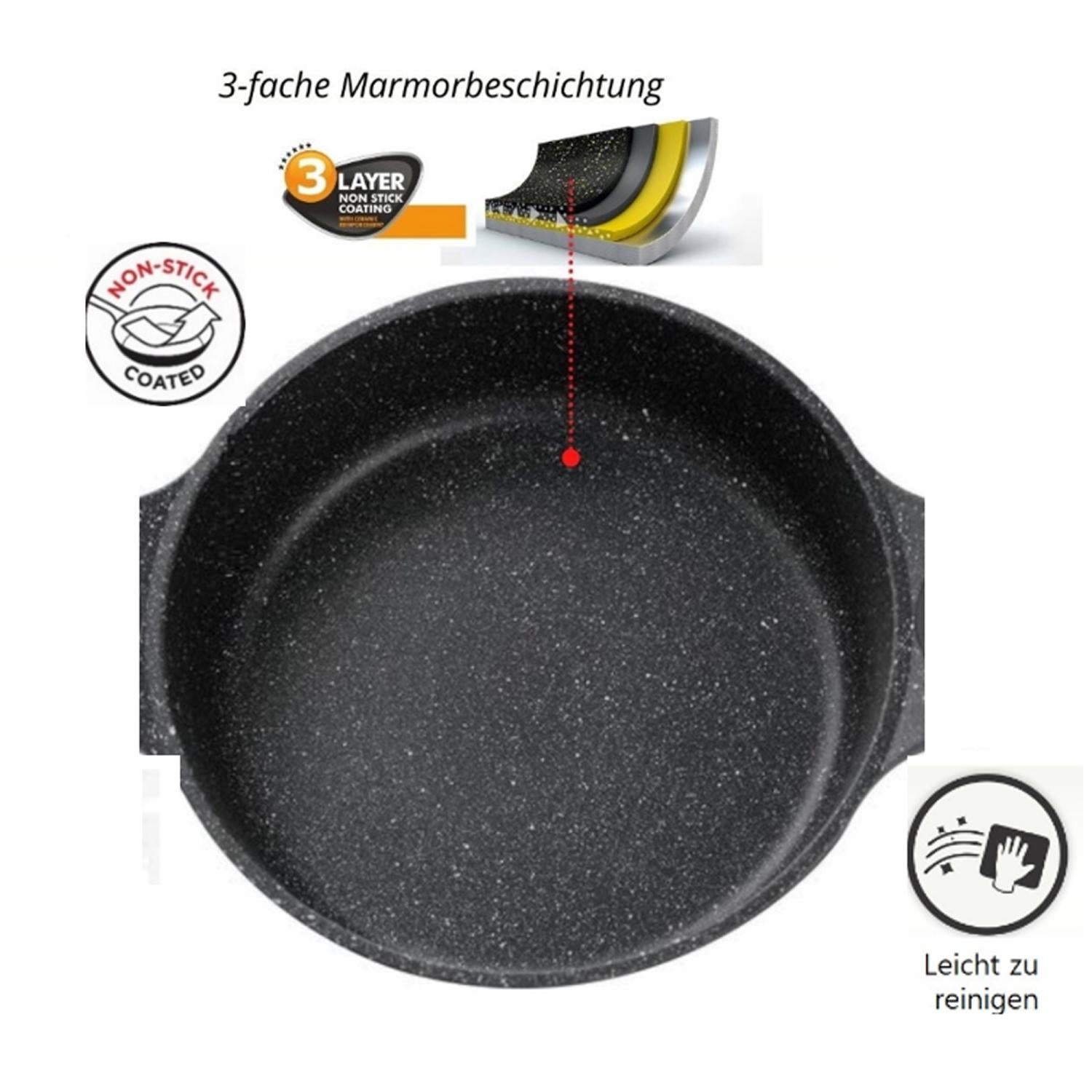 Cheffinger CF-TAJ28: tajine van gegoten aluminium met marmercoating van 28 cm - Bivakshop