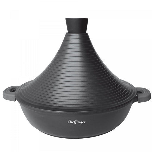 Cheffinger CF-TAJ28: tajine van gegoten aluminium met marmercoating van 28 cm - Bivakshop