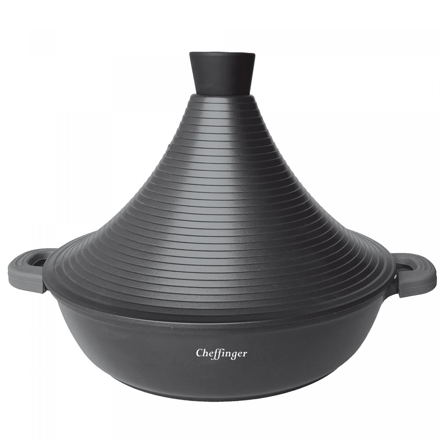 Cheffinger CF-TAJ28: tajine van gegoten aluminium met marmercoating van 28 cm - Bivakshop