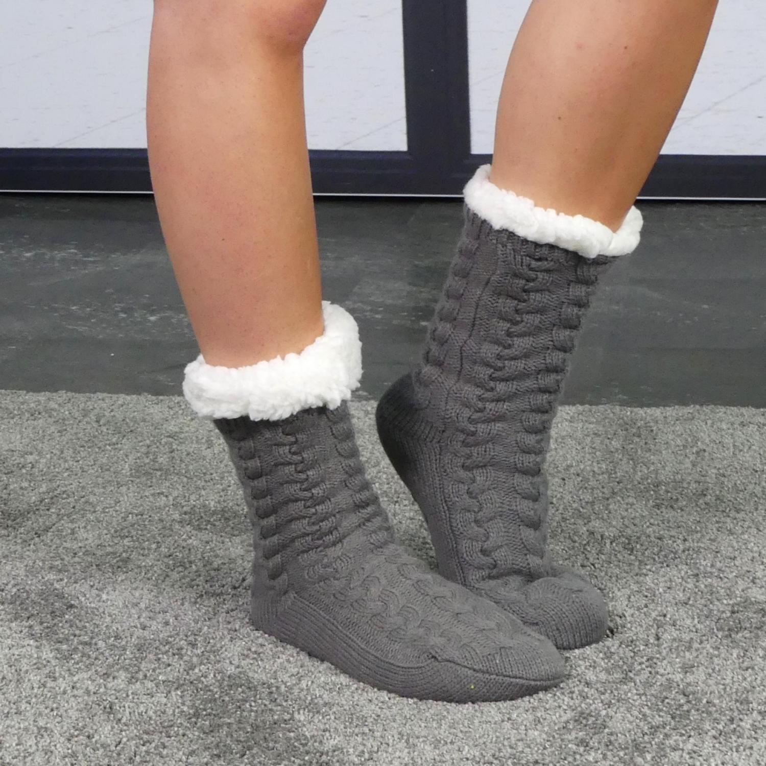 Cocooning Knuffelsokken -Wintersokken - Pantoffel-look - Stevige grip - Bivakshop