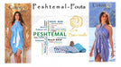 Coton d'Or PS - 134: Katoenen Peshtemal Strandlakens 95x185 - Candy Stripes Turquoise - Bivakshop
