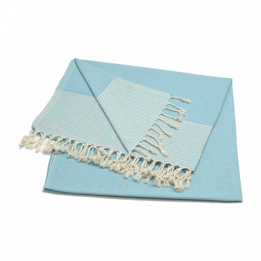 Coton d'Or PS - 134: Katoenen Peshtemal Strandlakens 95x185 - Candy Stripes Turquoise - Bivakshop