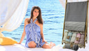 Coton d'Or PS - 134: Katoenen Peshtemal Strandlakens 95x185 - Candy Stripes Turquoise - Bivakshop