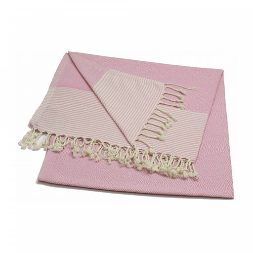 Coton d'Or PS - 134: Peshtemal strandlakens van katoen 95x185 - Candy Stripes Pink - Bivakshop