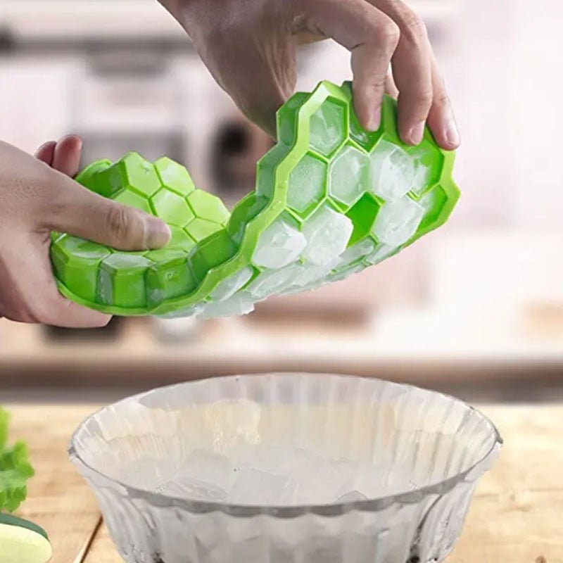 Creatieve 37-Holtes honingraat iJsblokjesmaker - Herbruikbare siliconen vorm met deksel - BPA-vrij - Bivakshop
