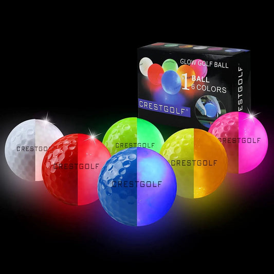 Crestgolf led golfballen - Glow-in-the-dark golfbal - Zes schitterende kleuren - Bivakshop