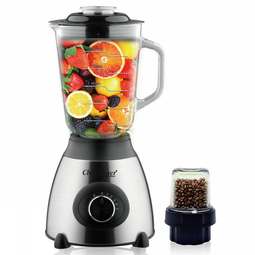 Ctikiger CF-GIB1.5: 2 in 1 roestvrijstalen blender en hakmolen - 1,5 liter - Bivakshop