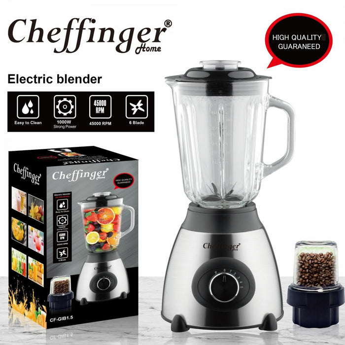 Ctikiger CF-GIB1.5: 2 in 1 roestvrijstalen blender en hakmolen - 1,5 liter - Bivakshop