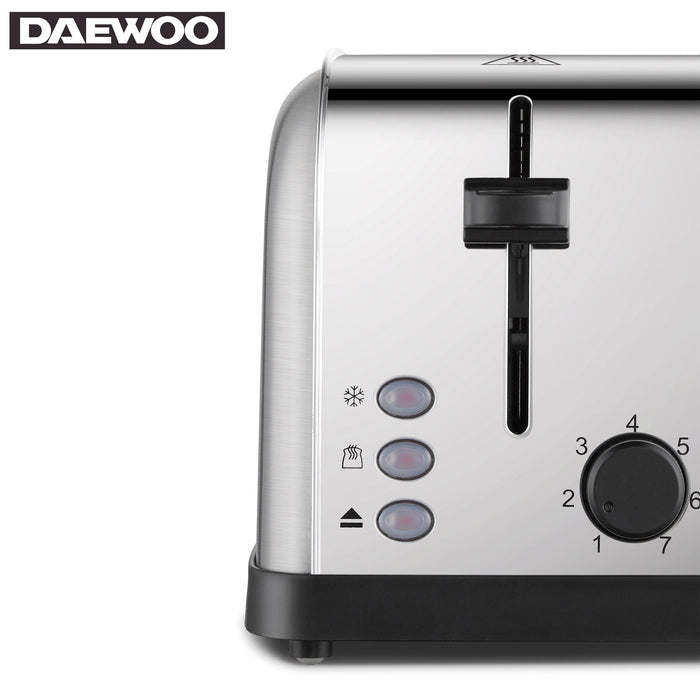Daewoo SYM-1298: Broodrooster van roestvrij staal - 2 lades, 2 sneetjes - Bivakshop