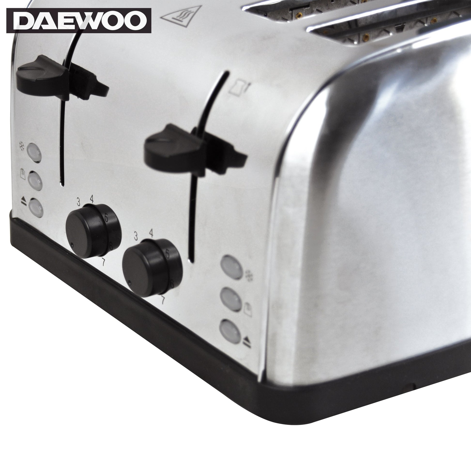 Daewoo SYM-1304: brede roestvrijstalen broodrooster - 4 lades, 4 sneden - Bivakshop