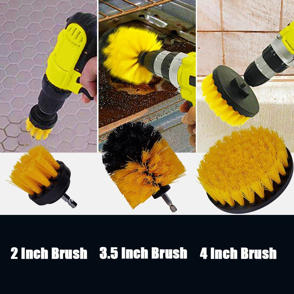 Detaillering borstel set voor auto reiniging - Power scrubber borstels - 17 Stuks - Bivakshop
