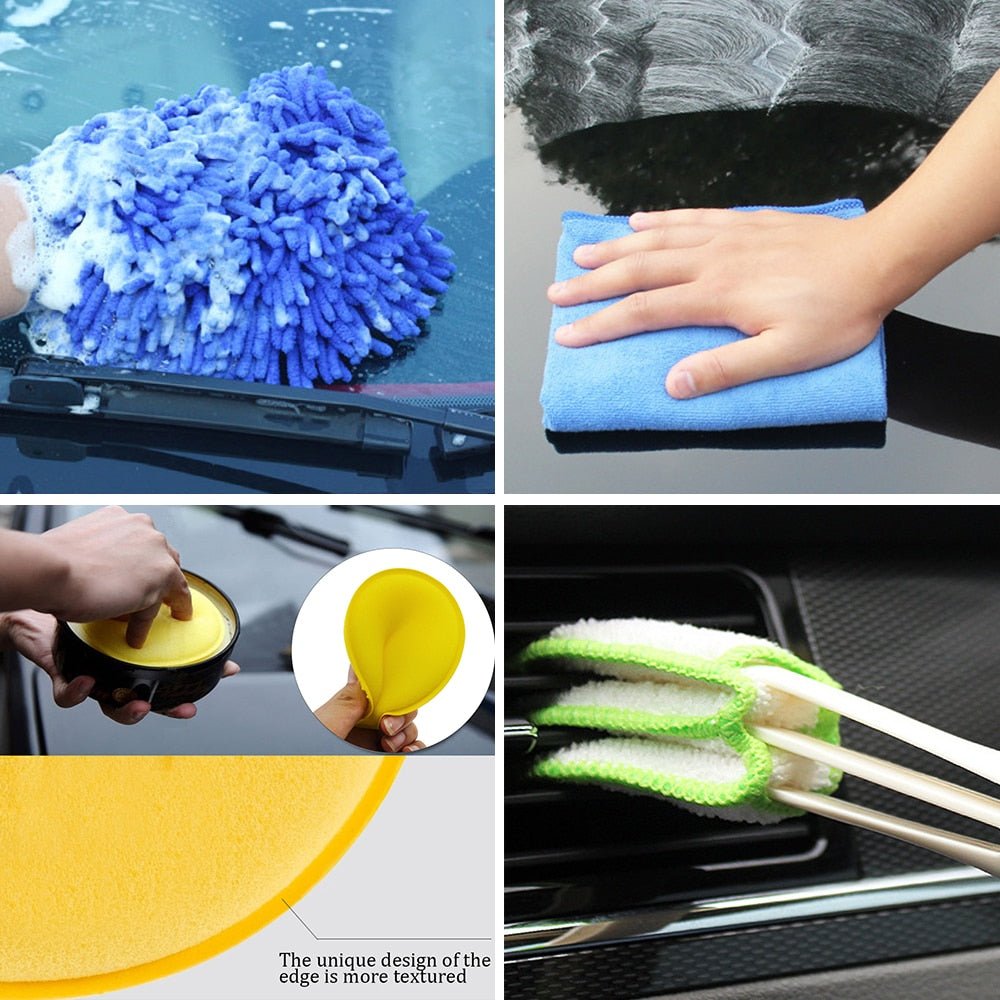Detaillering borstel set voor auto reiniging - Power scrubber borstels - 17 Stuks - Bivakshop