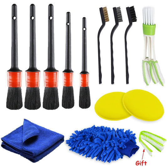 Detaillering borstel set voor auto reiniging - Power scrubber borstels - 17 Stuks - Bivakshop