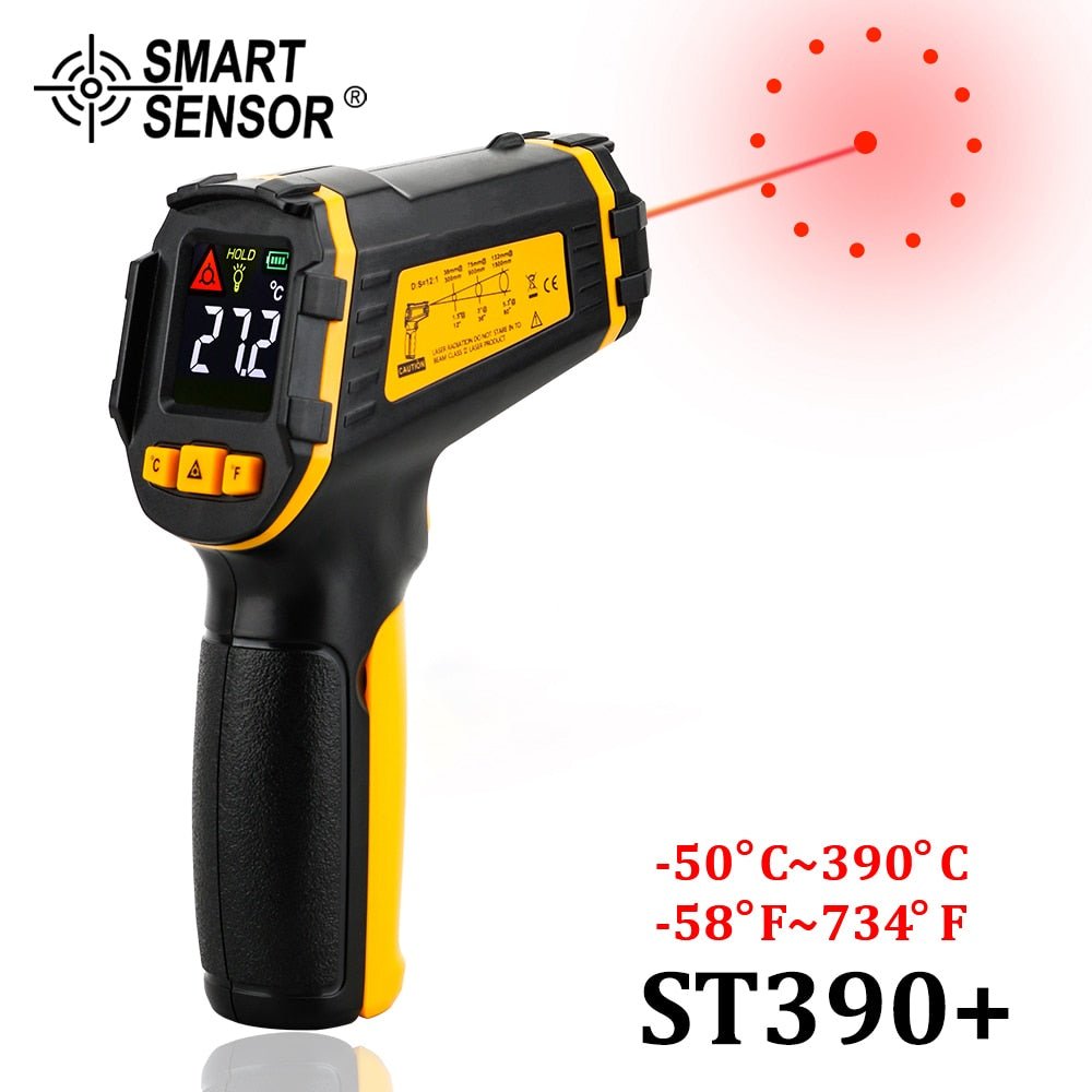 Digitale infrarood thermometer - Contactloze pyrometer met kleur LCD - Bivakshop