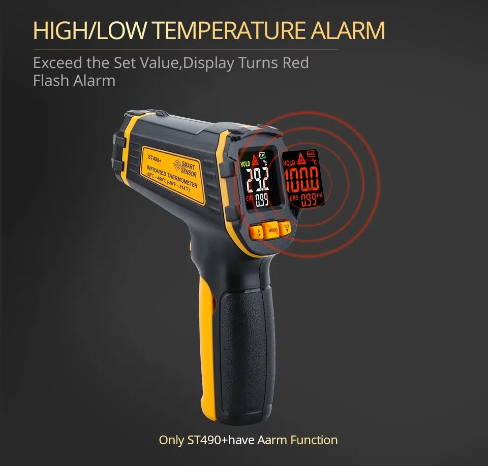 Digitale infrarood thermometer - Contactloze pyrometer met kleur LCD - Bivakshop