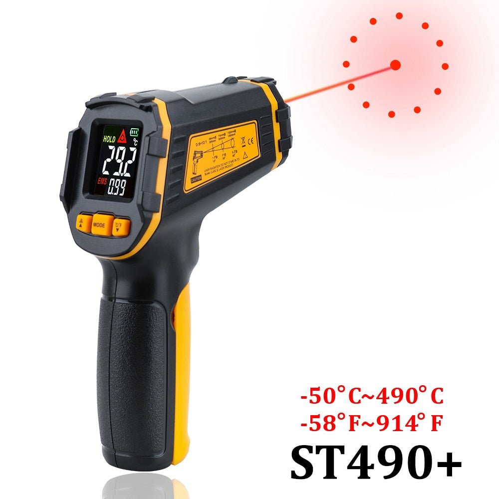 Digitale infrarood thermometer - Contactloze pyrometer met kleur LCD - Bivakshop