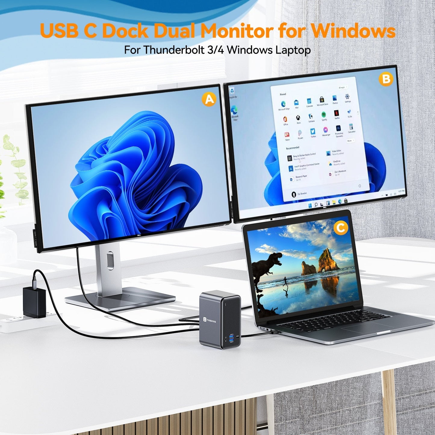 Docking station - Splitter voor window laptops - Bivakshop