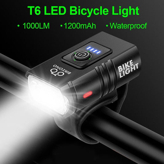 Draagbare fietsverlichting - Bikeono oplaadbare zaklamp - Waterdicht fiets licht koplamp - USB interface - Bivakshop